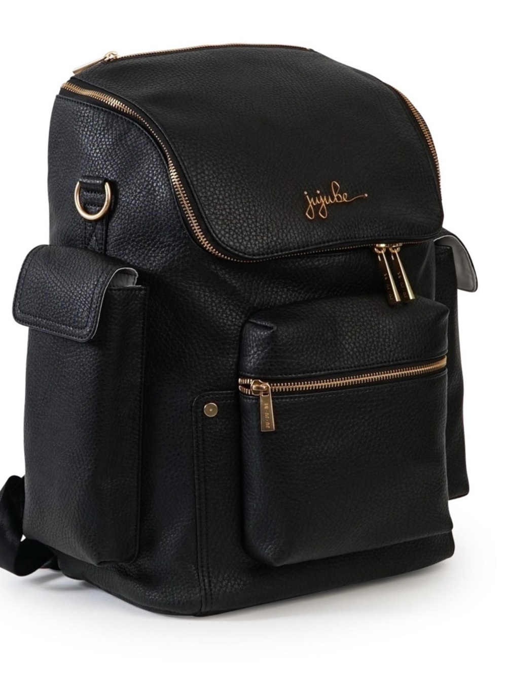 Ju-Ju-Be Black Pebbled Forever Backpack with Gold Hardware